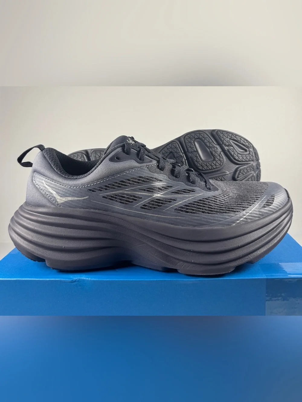 Hoka Bondi 8 TS Caged Charcoal Grey Gray Skies 1155391-CYG Men's Size 9.5